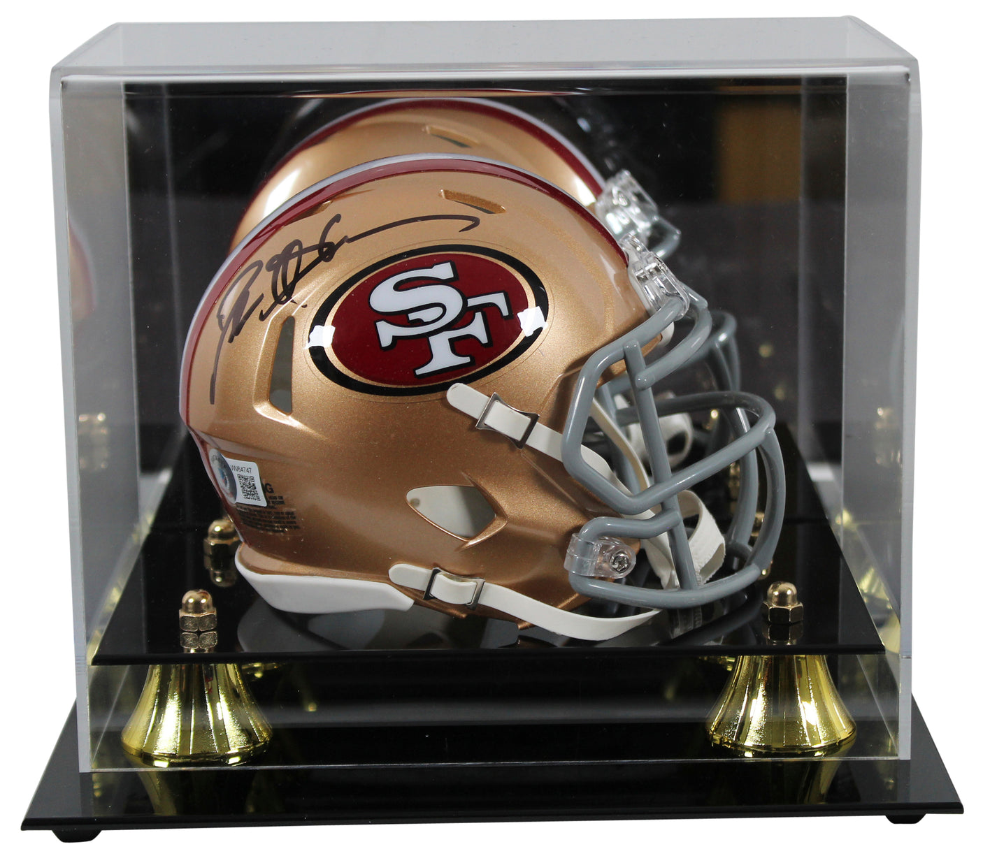 49ers Deion Sanders Authentic Signed Speed Mini Helmet w/ Case BAS Witnessed