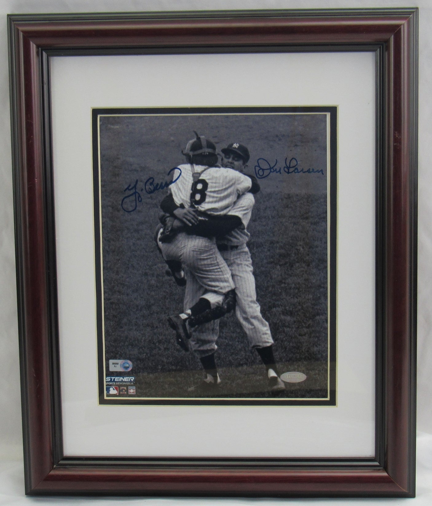 Yogi Berra Don Larsen Signed Framed 8x10 Photo Steiner COA