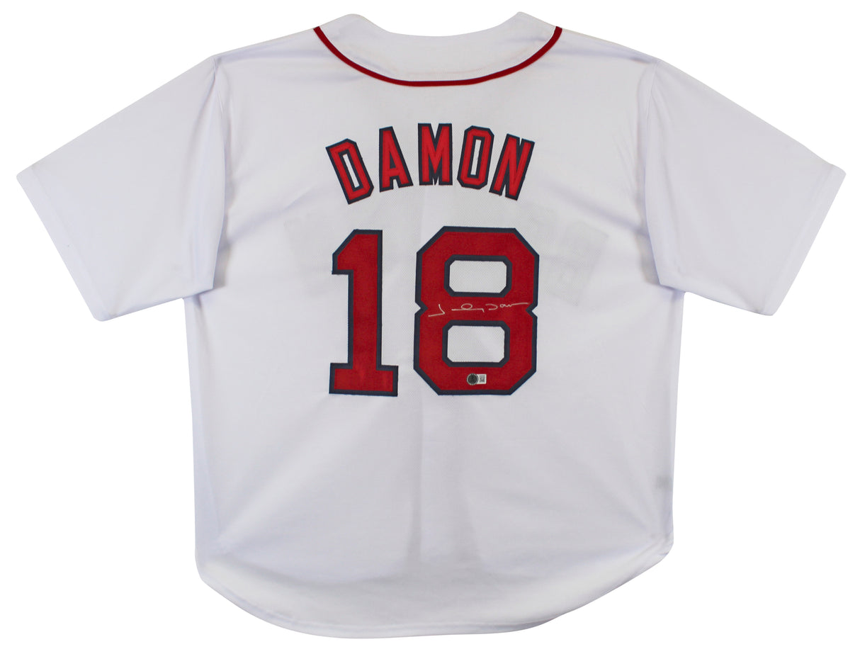 Johnny Damon Authentic Signed White Pro Style Jersey Autographed BAS Witnessed