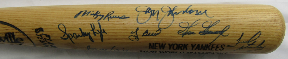 1978 World Series Champion Reggie Jackson Bucky Dent New York Yankees Reunion Baseball Bat JSA LOA ZZ85324