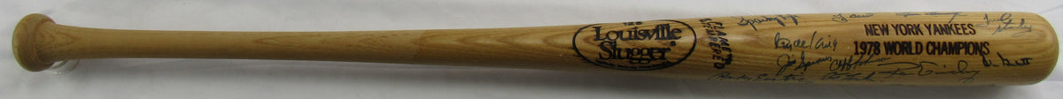 1978 World Series Champion Reggie Jackson Bucky Dent New York Yankees Reunion Baseball Bat JSA LOA ZZ85324
