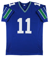 Jaxon Smith-Njigba Authentic Signed Blue Throwback Pro Style Jersey BAS