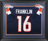 Troy Franklin Authentic Signed Navy Pro Style Framed Jersey BAS Witnessed