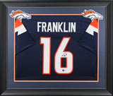 Troy Franklin Authentic Signed Navy Pro Style Framed Jersey BAS Witnessed