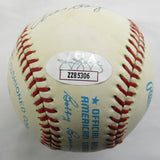 Mickey Mantle Enos Slaughter Moose Skowron Hank Bauer Signed Rawlings Baseball JSA LOA ZZ85306