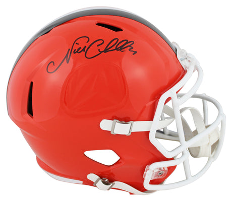 Browns Nick Chubb Authentic Signed Full Size Speed Rep Helmet BAS Witnessed 2