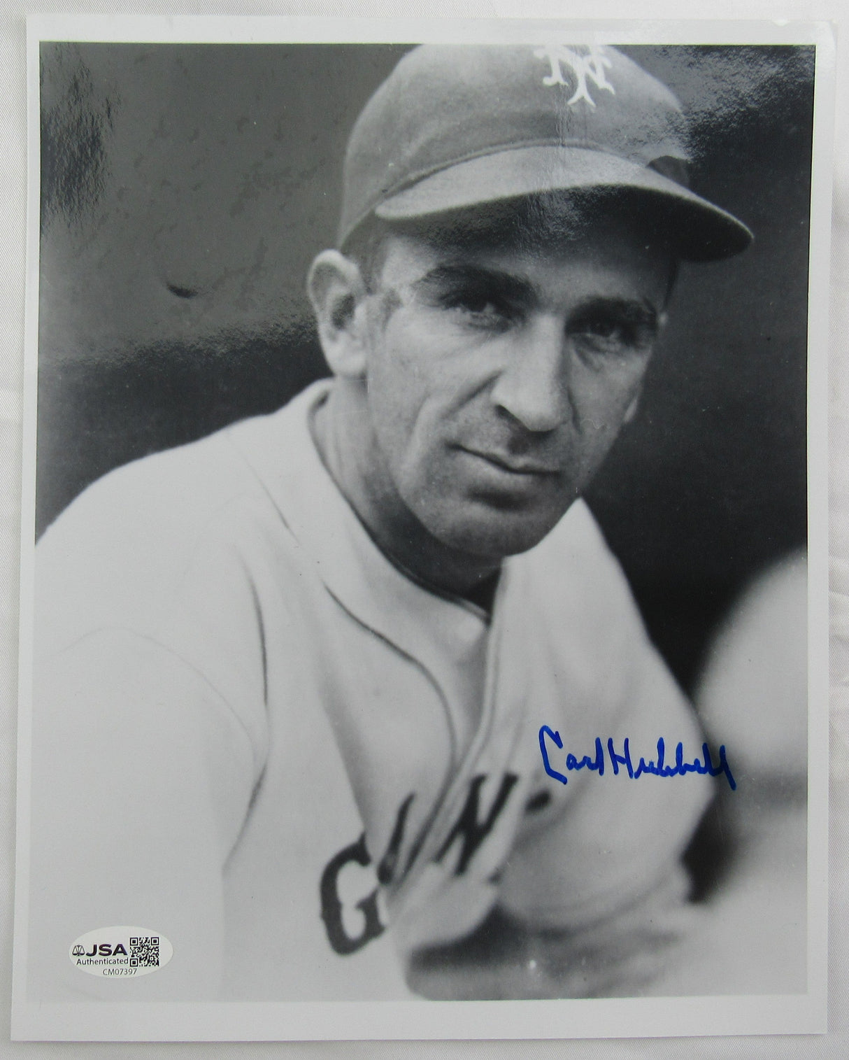 Carl Hubbell Signed Auto 8x10 Photo JSA CM07397
