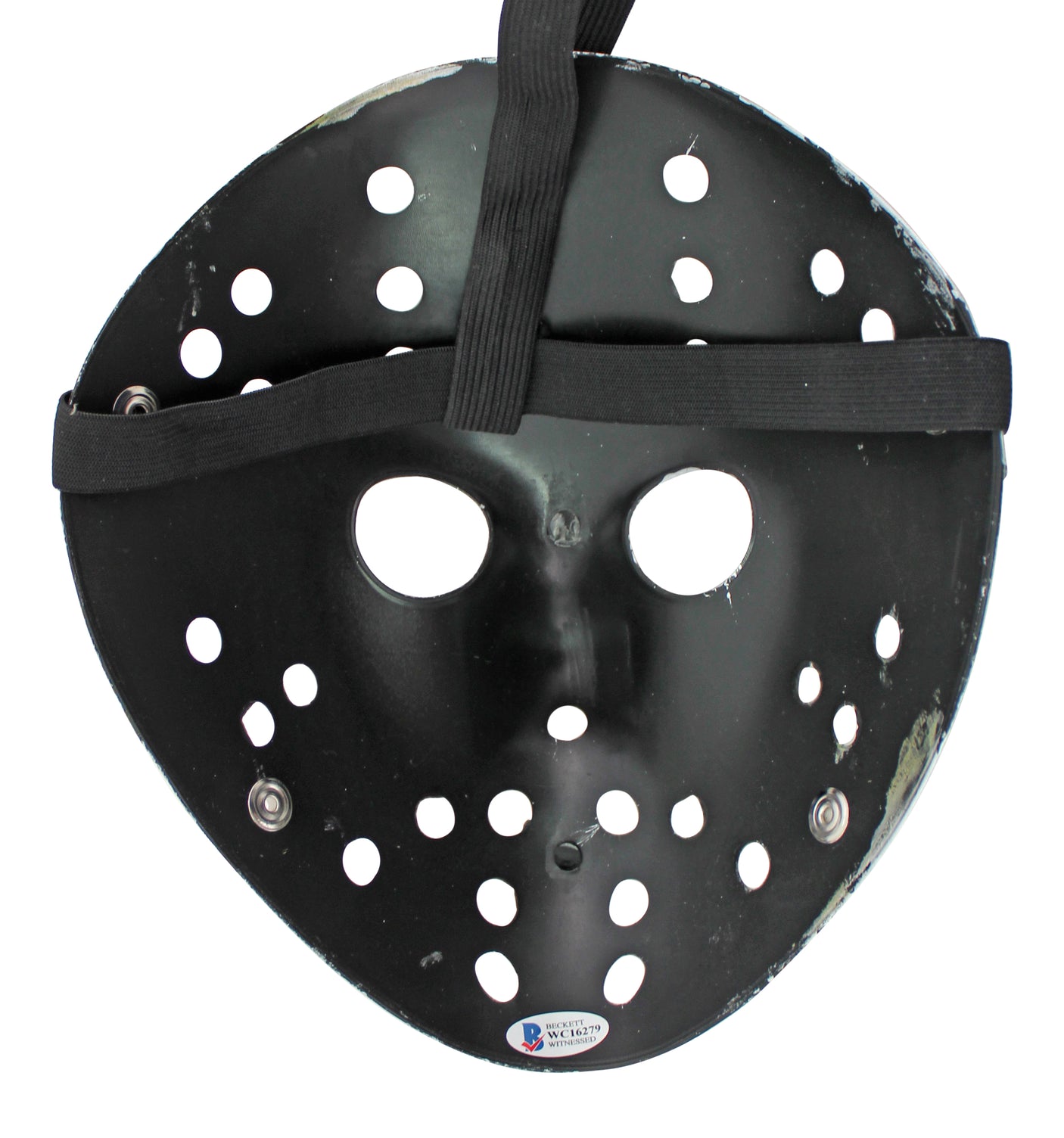 Ari Lehman "Jason > Freddy" Signed Silver Jason Mask w/ Blue Sig BAS Witnessed