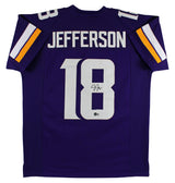 Justin Jefferson Signed Purple Pro Style Jersey Autographed BAS Witnessed