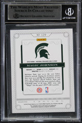 Magic Johnson Signed 2015 NT Collegiate MS Silver #129 #19/25 Card BAS Slabbed