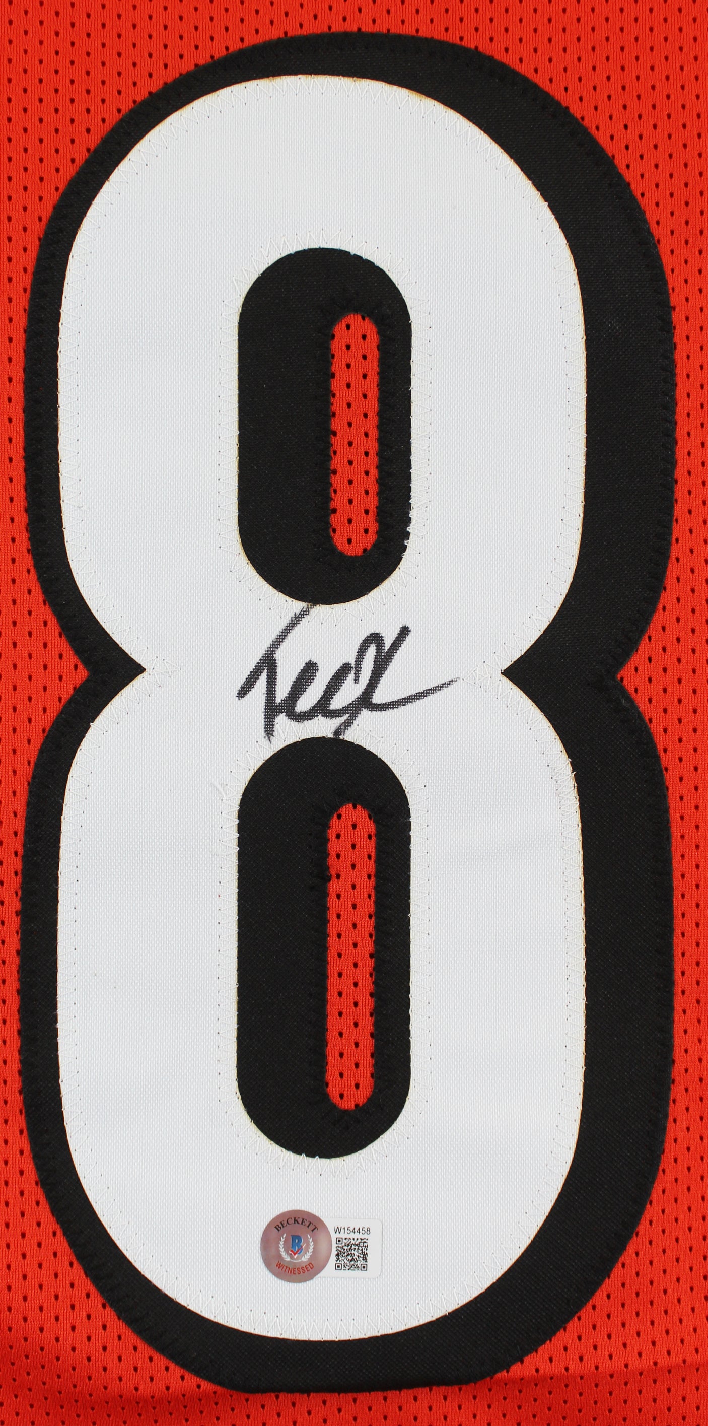 Tee Higgins Authentic Signed Orange Pro Style Jersey Autographed BAS Witnessed