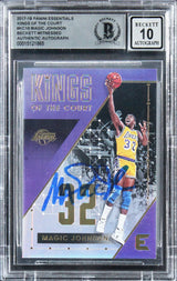 Magic Johnson Signed 2017 Panini Essentials KOTC #KC19 Card Auto 10! BAS Slabbed