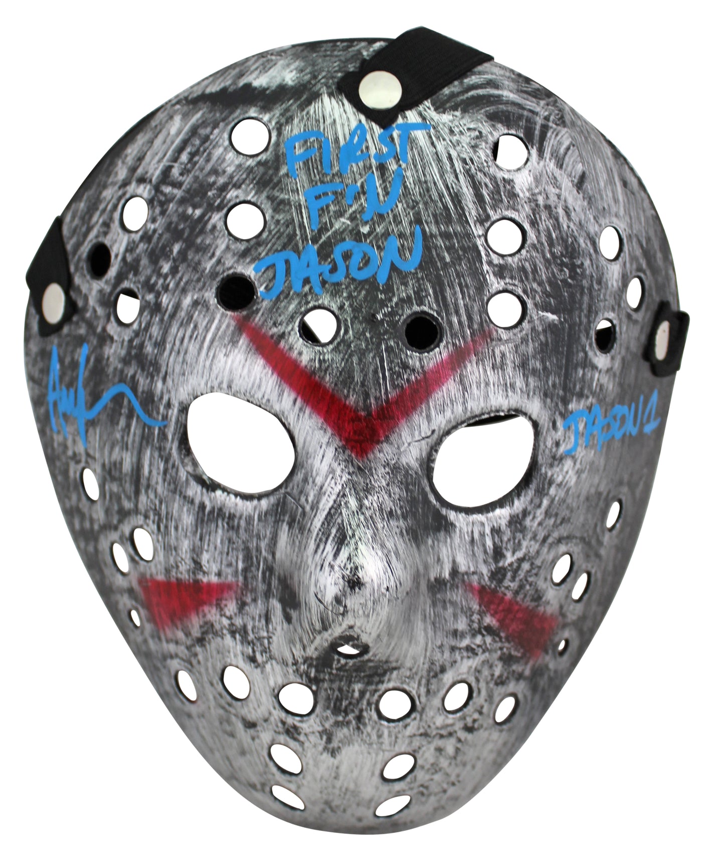 Ari Lehman Friday The 13th "First F'n Jason" Signed Silver Jason Mask BAS Wit