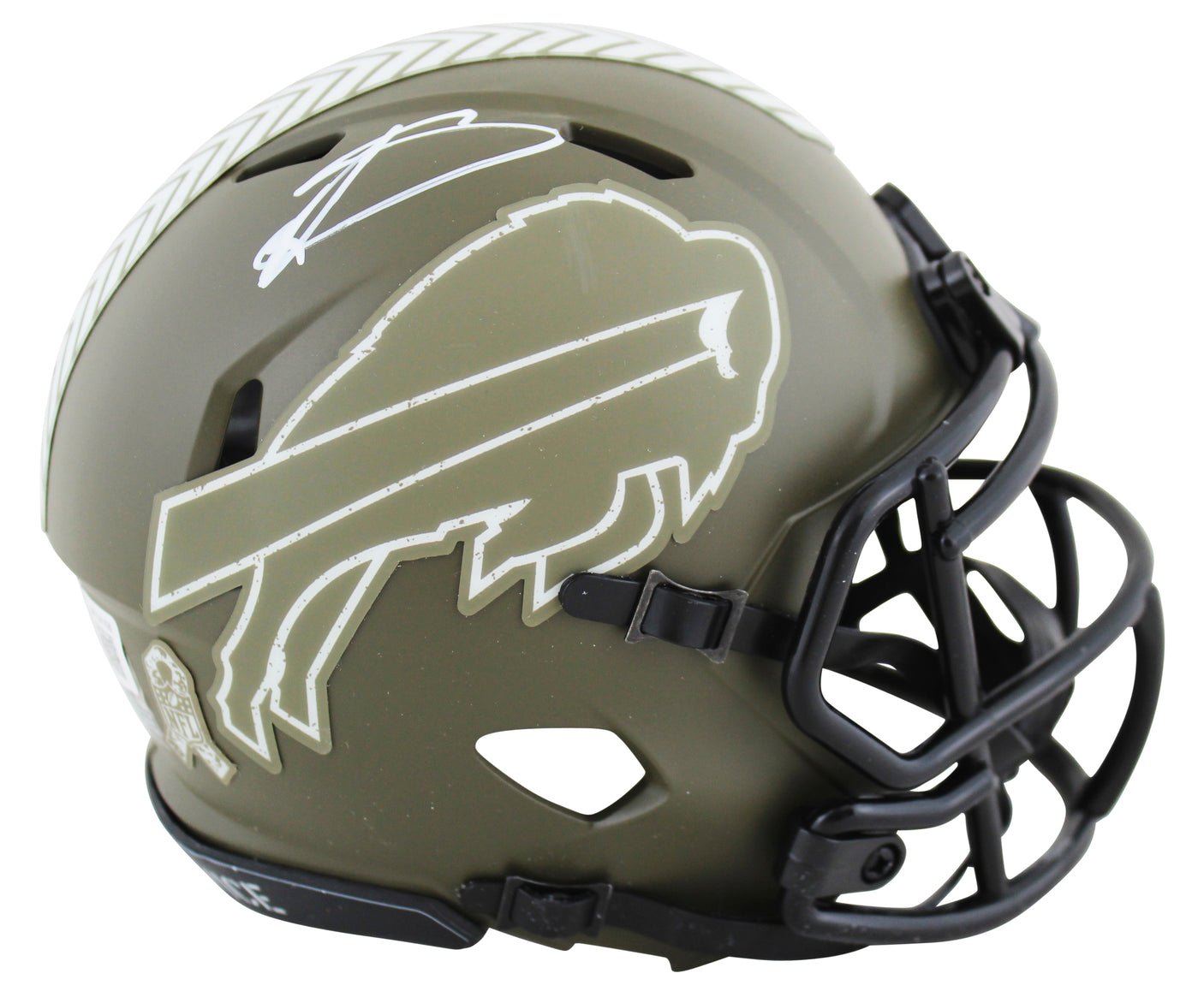 Bills Stefon Diggs Signed Salute To Service Speed Mini Helmet W/ Case BAS Wit