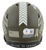 Bills Stefon Diggs Signed Salute To Service Speed Mini Helmet W/ Case BAS Wit