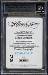Magic Johnson Signed 2016 Panini Flawless Plates #54 Card Auto 10! BAS Slabbed