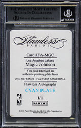 Magic Johnson Signed 2016 Panini Flawless Plates #54 Card Auto 10! BAS Slabbed