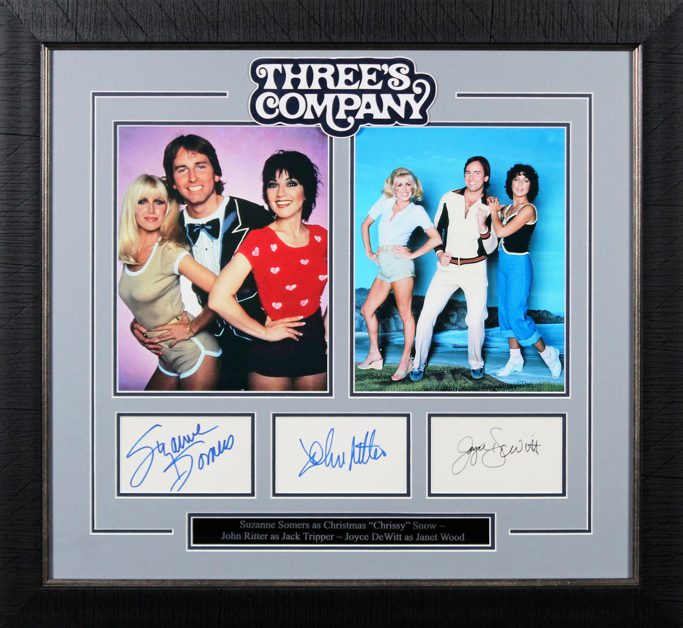 Three's Company Ritter, Sommers & Dewitt Signed Framed Display BAS #AD04918