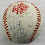 1998 World Series Yankees Signed Auto Rawlings Baseball Derek Jeter Joe Torre Mariano Rivera Tim Raines +22 JSA LOA YY51965