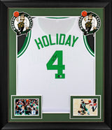 Jrue Holiday Authentic Signed White Pro Style Framed Jersey BAS Witnessed