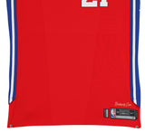 76ers Joel Embiid March 8, 2018 Game Used Red Road Nike Jersey NBA LOA