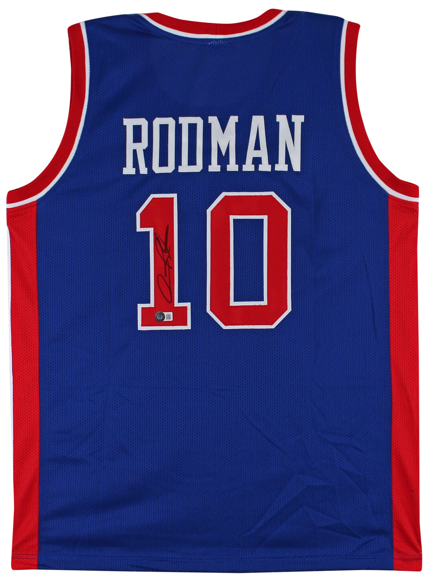 Dennis Rodman Authentic Signed Blue Pro Style Jersey Autographed BAS Witnessed