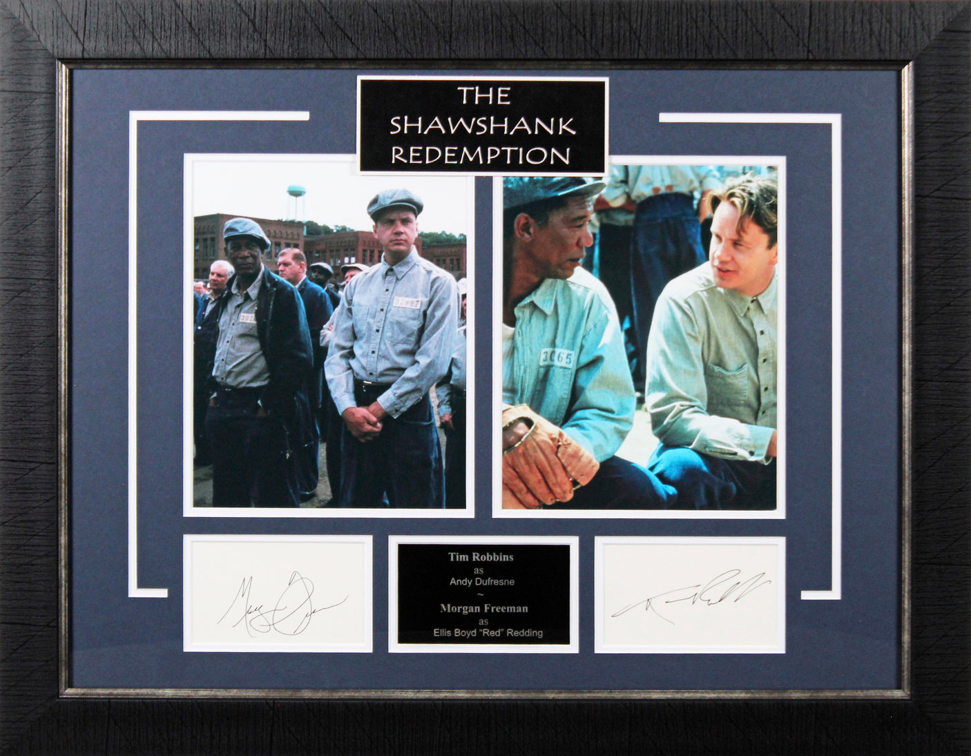 Morgan Freeman & Tim Robbins The Shawshank Redemption Signed Framed Display BAS