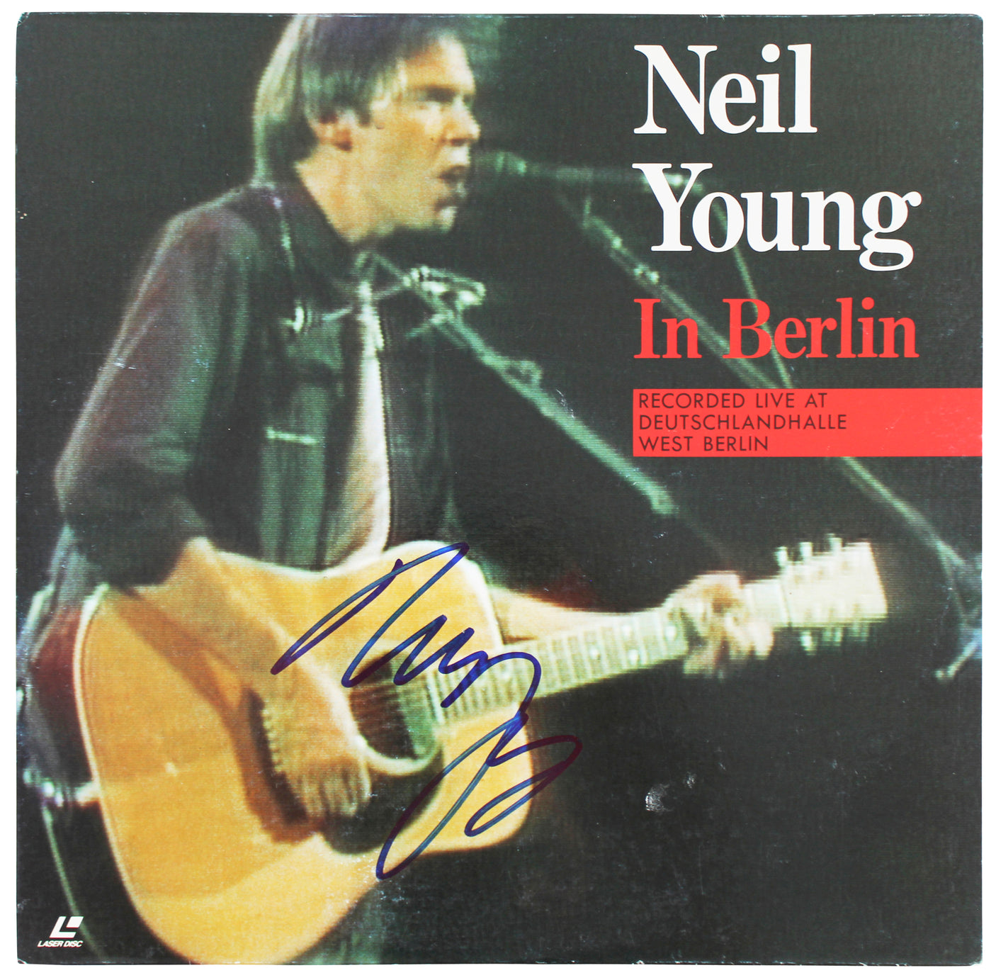 Neil Young Authentic Signed In Berlin Laserdisc Cover W/o Disk BAS #AA46422