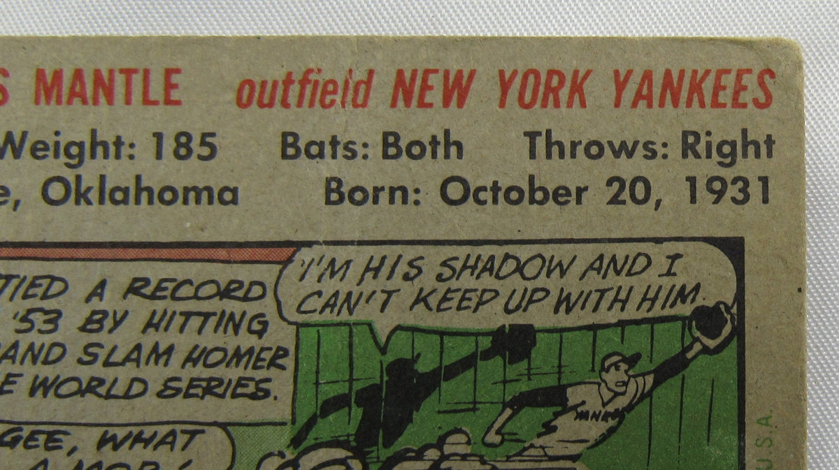 1956 Topps Mickey Mantle Baseball Card #135 - Low Grade Copy