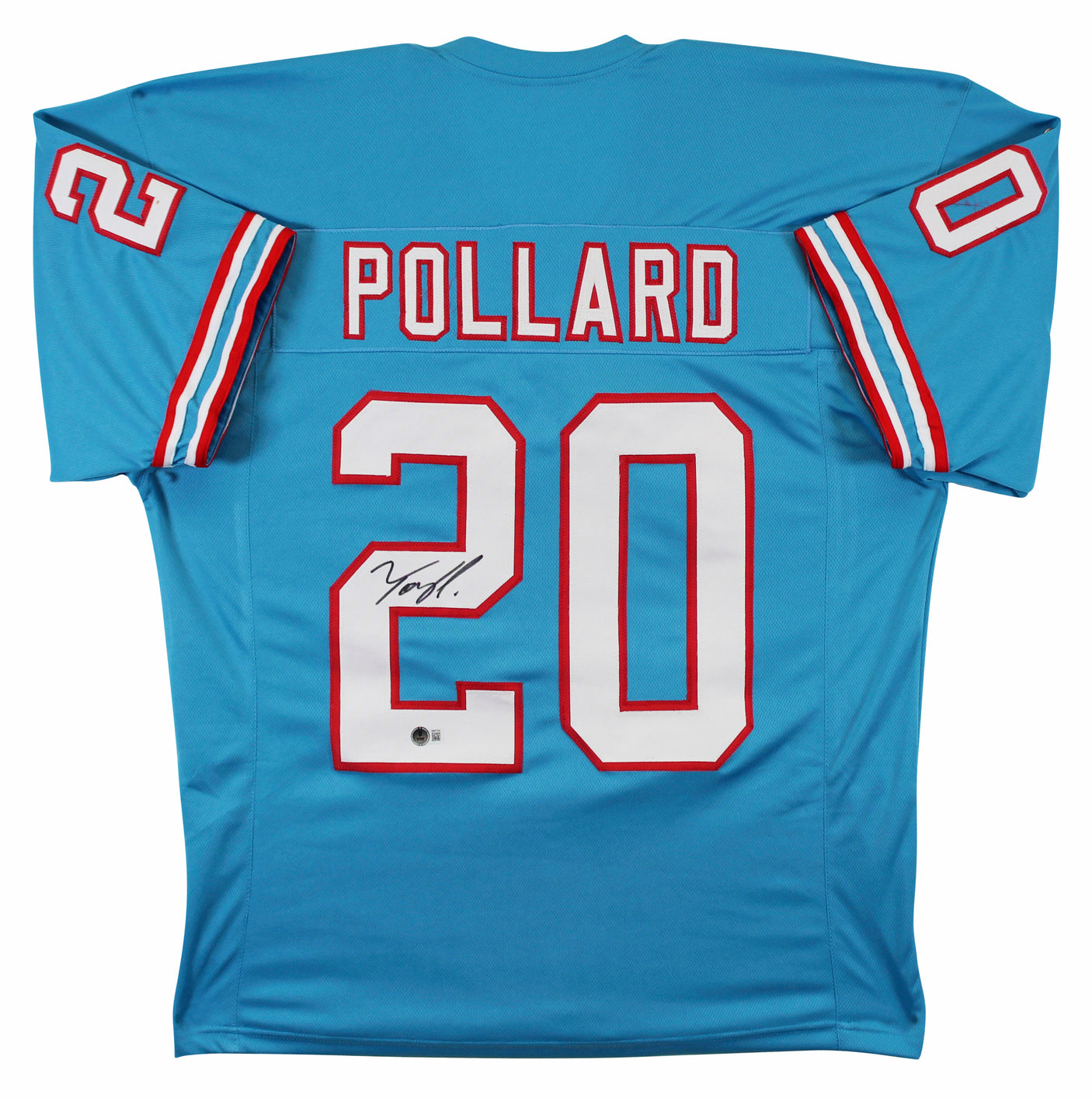 Tony Pollard Authentic Signed Light Blue Pro Style Jersey BAS Witnessed 2