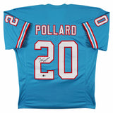 Tony Pollard Authentic Signed Light Blue Pro Style Jersey BAS Witnessed 2