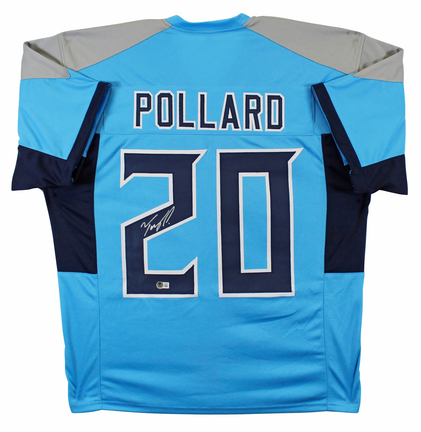 Tony Pollard Authentic Signed Light Blue Pro Style Jersey BAS Witnessed 1