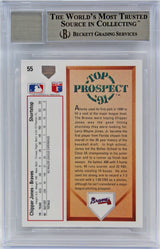 Braves Chipper Jones Signed 1991 UD #55 Card Auto Graded Gem 10! BAS Slabbed