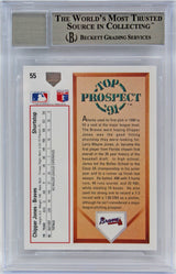 Braves Chipper Jones Signed 1991 UD #55 Card Auto Graded Gem 10! BAS Slabbed