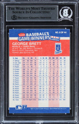 Royals George Brett Authentic Signed 1987 Fleer Game Winners #6 Card BAS Slabbed