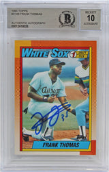 White Sox Frank Thomas Signed 1990 Topps #414B RC Card Auto Graded 10! BAS Slab
