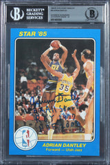Jazz Adrian Dantley 3x Insc 1984 Star Court Kings 5x7 #36 Card Auto 10! BAS Slab