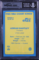 Jazz Adrian Dantley 3x Insc 1984 Star Court Kings 5x7 #36 Card Auto 10! BAS Slab