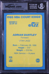 Jazz Adrian Dantley 3x Insc 1984 Star Court Kings 5x7 #36 Card Auto 10! BAS Slab