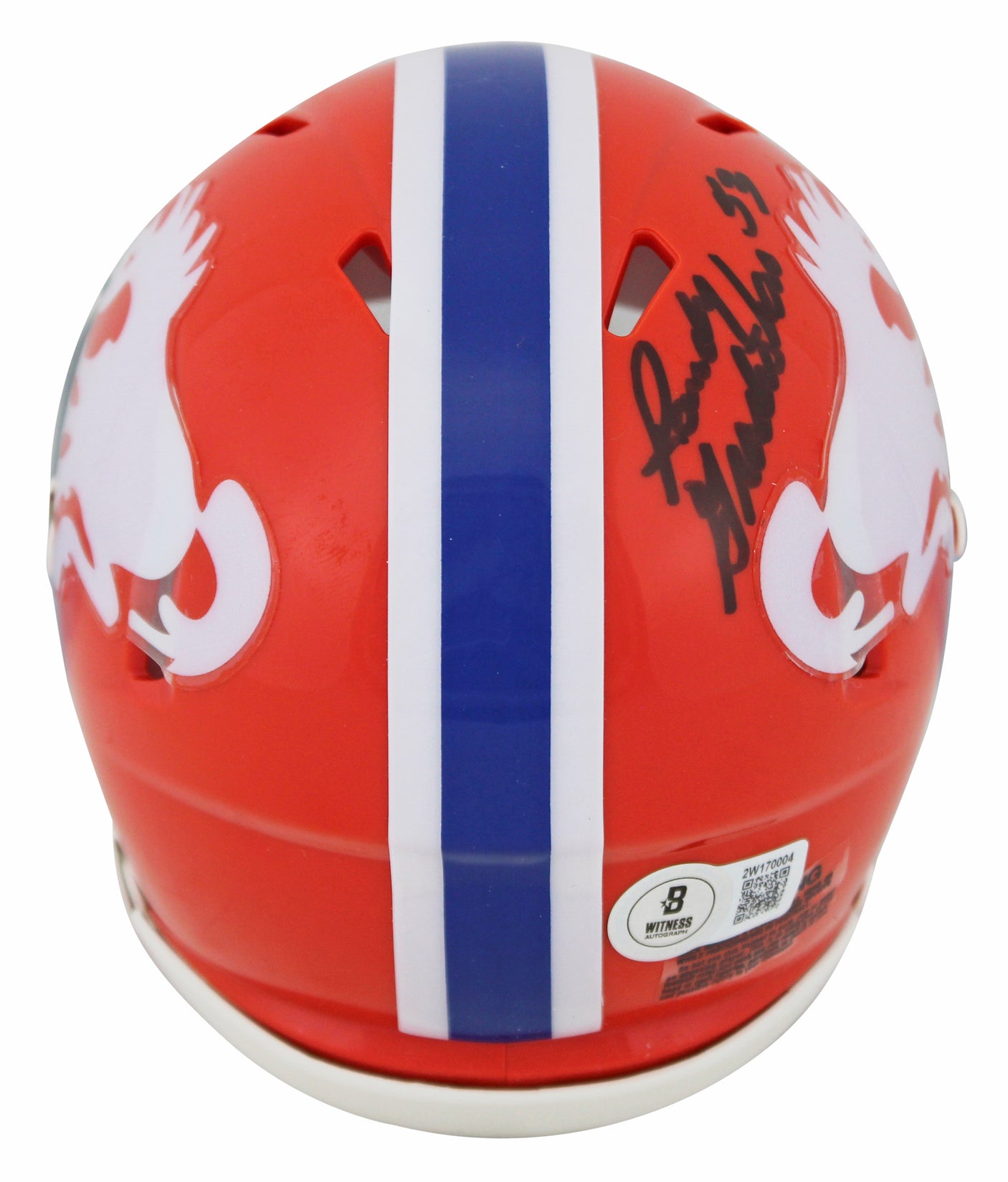 Broncos Randy Gradishar "HOF 24" Signed 1966 TB Speed Mini Helmet W/ Case BAS W
