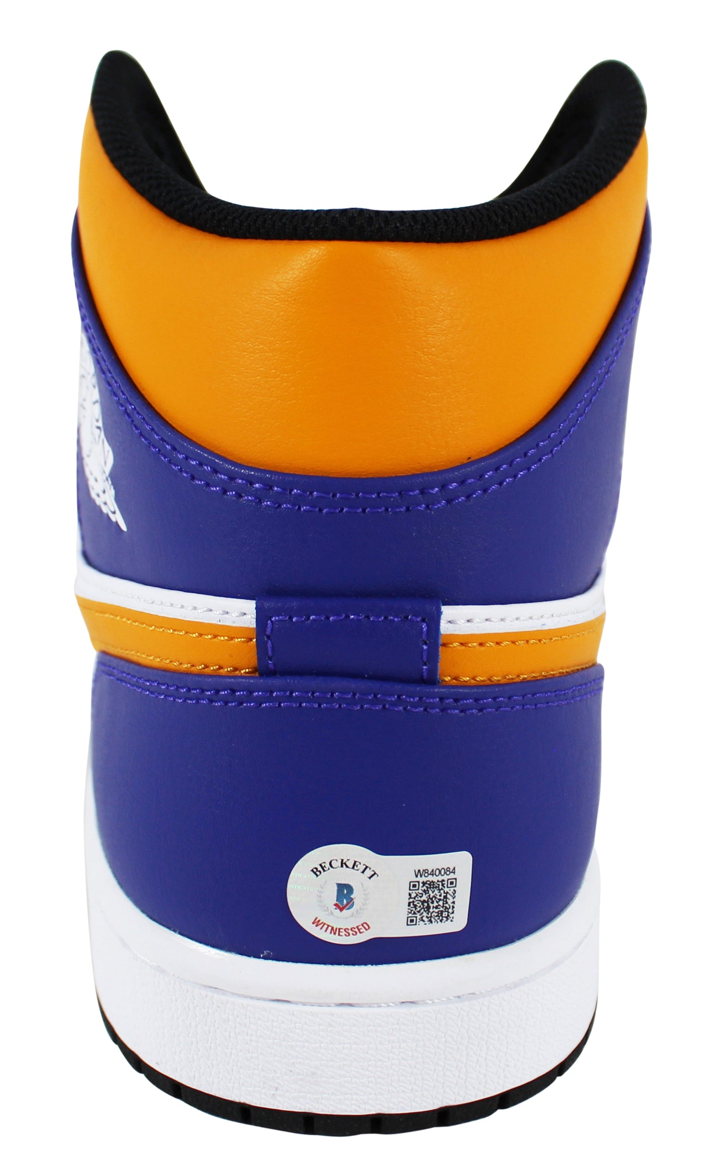 Magic Johnson Authentic Signed Left Nike Air Jordan 1 2022 Lakers Shoe BAS Wit