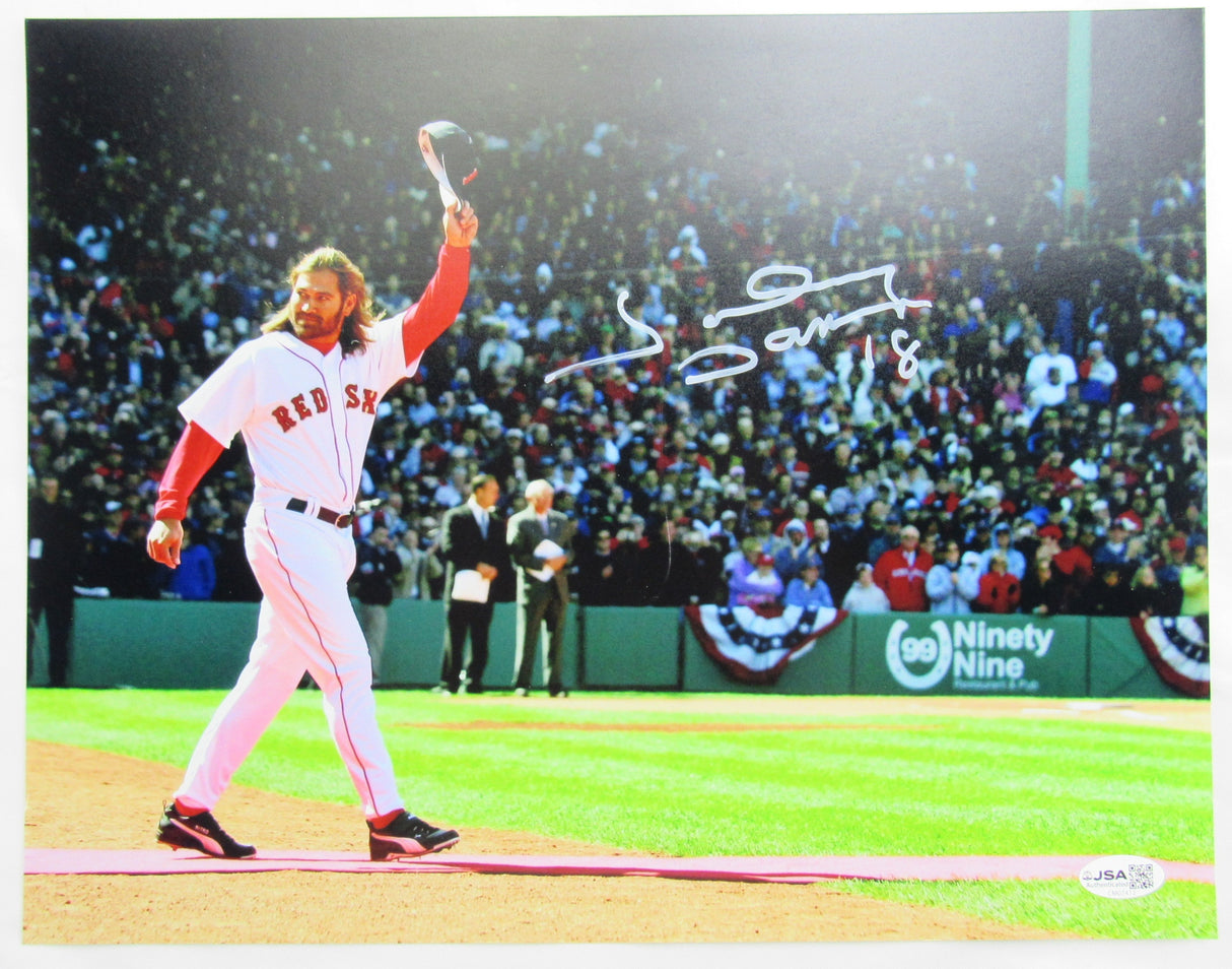 Johnny Damon Signed Auto 11x14 Photo JSA CM07412