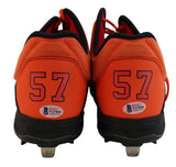 Giants Dereck Rodrguez Authentic Signed Game Used Orange New Balance Cleats BAS