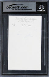 James Gandolfini The Sopranos Authentic Signed 3x5 Index Card BAS Slabbed 3