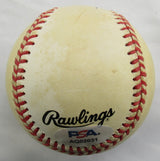 Hank Aaron Willie Mays Signed Auto Rawlings Baseball PSA AQ02031