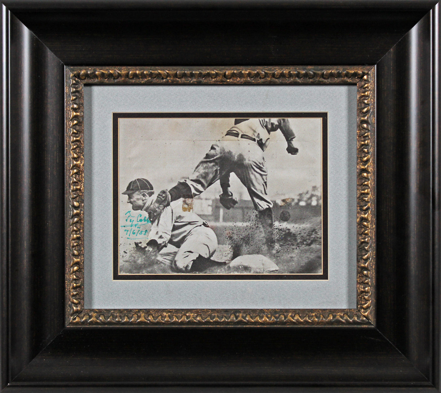 Tigers Ty Cobb Authentic Signed Framed 7x9 Newspaper Photo JSA & BAS #AC17562