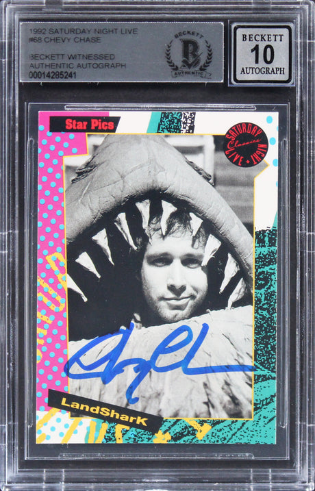 Chevy Chase Signed 1992 Saturday Night Live #68 Card Auto Graded 10! BAS Slabbed