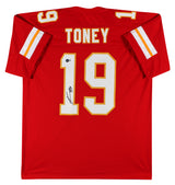 Kadarius Toney Authentic Signed Red Pro Style Jersey Autographed BAS Witnessed
