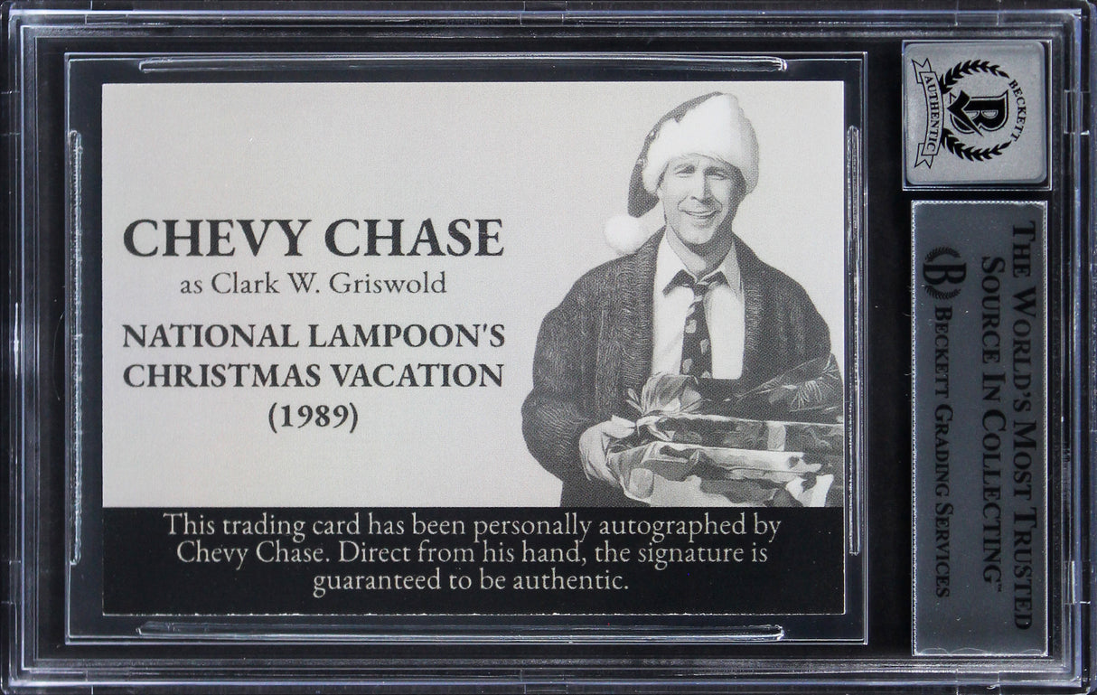 Chevy Chase Christmas Vacation "Suck" Signed Trading Card Auto 10! BAS Slabbed
