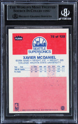 Sonics Xavier McDaniel Authentic Signed 1986 Fleer #72 Rookie Card BAS Slabbed